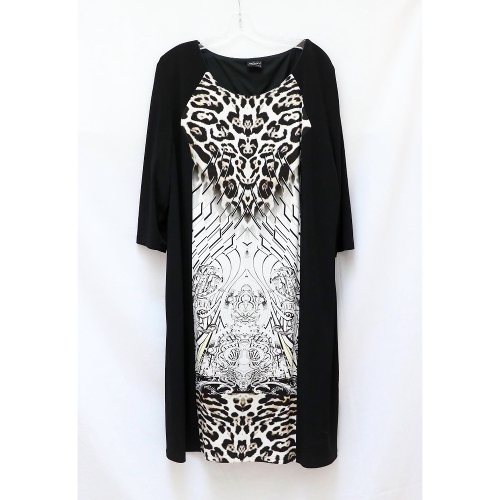 Select by Hermann LAnge Animal abstract print dress women 22 plus size 3X black